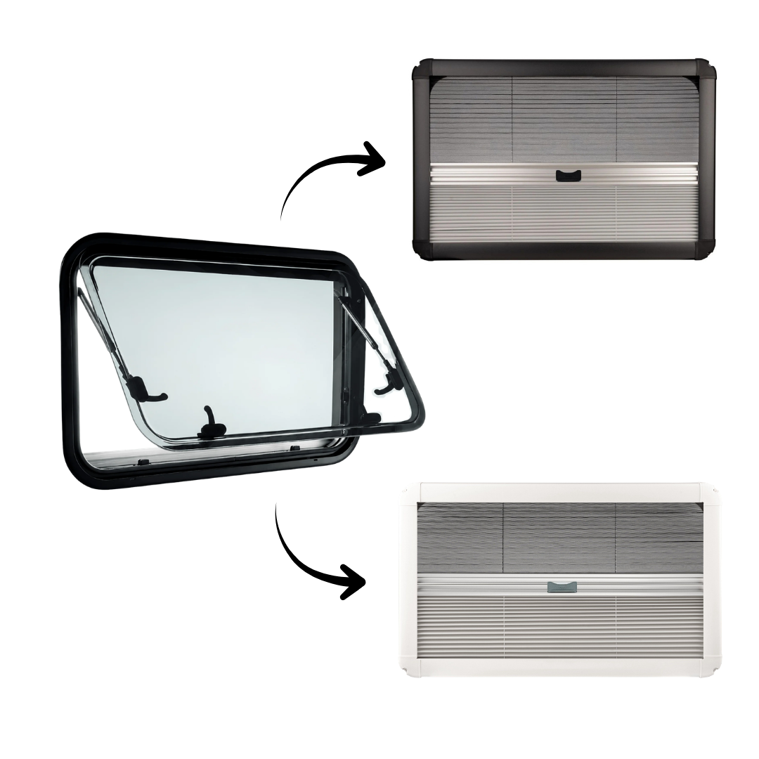 VanLight window only: add the inner frame with blind and fly screen later, black or white