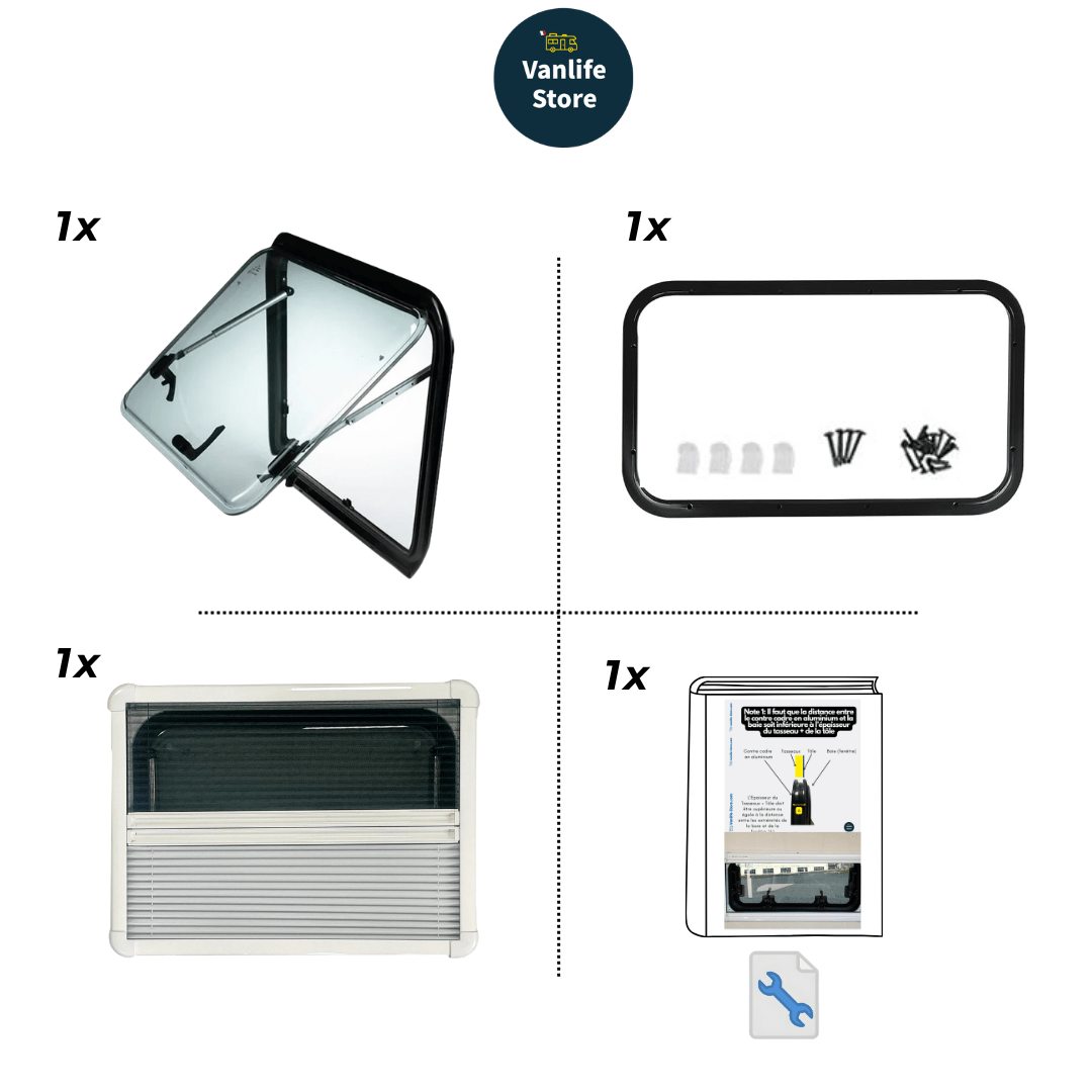 VanLight window for campervans and motorhomes with blind and mosquito net