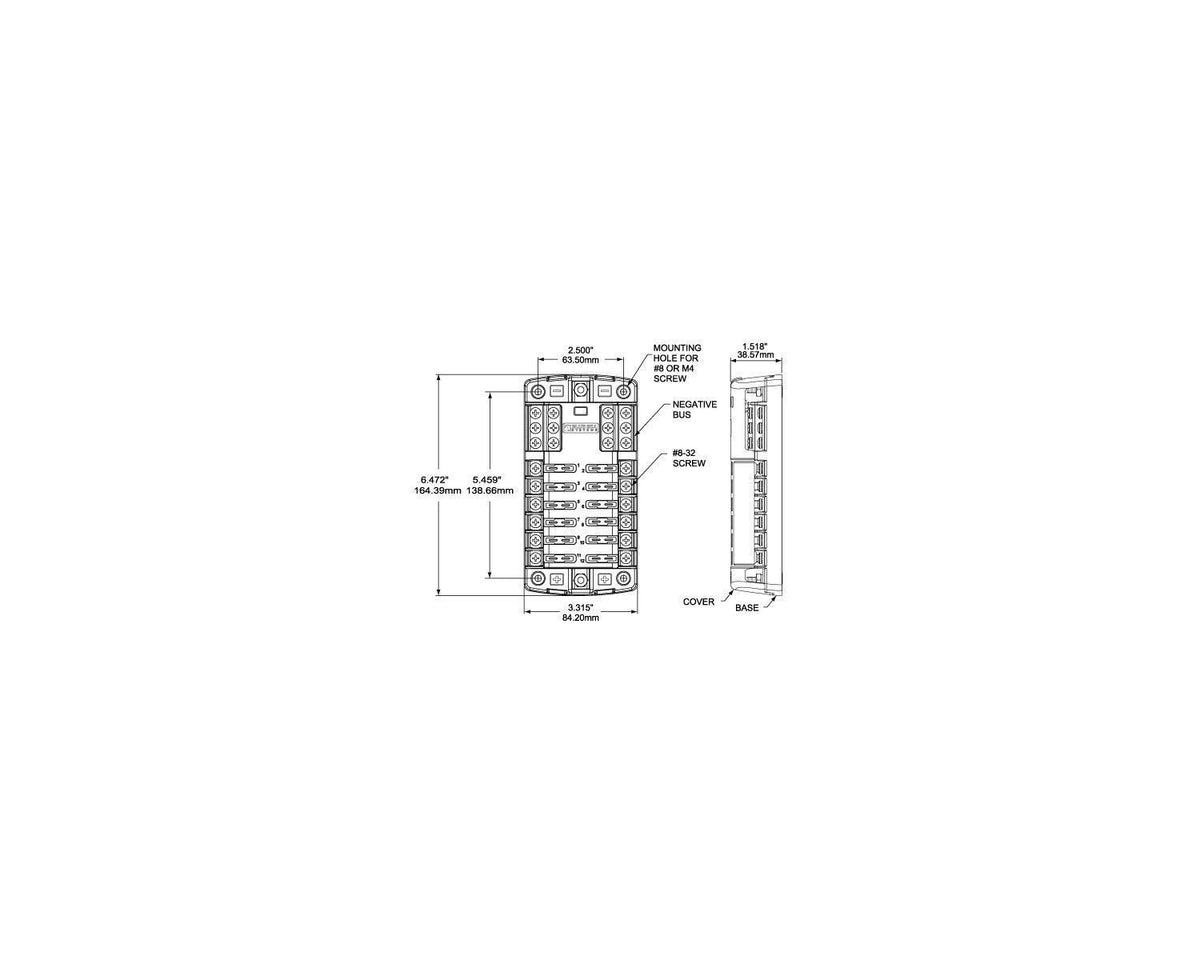 12/24V DC distribution box (12 slots) - EuroVan - shop