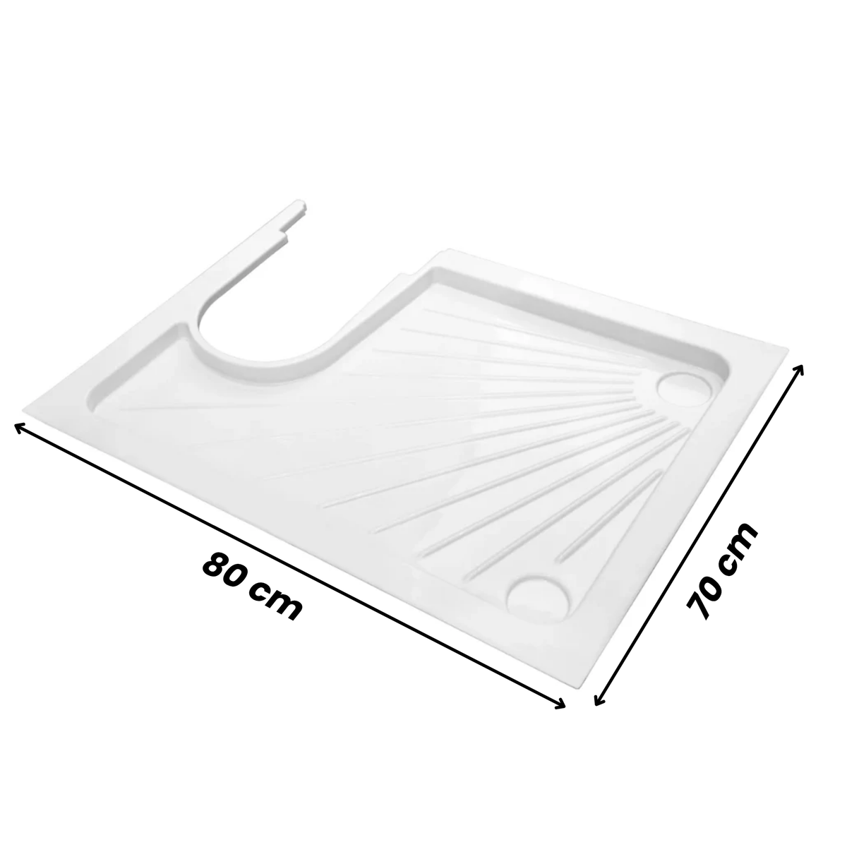Shower tray for cassette & bag toilet - 80x70 cm - for motorhomes and campervans