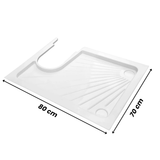 Shower tray for cassette & bag toilet - 80x70 cm - for motorhomes and campervans