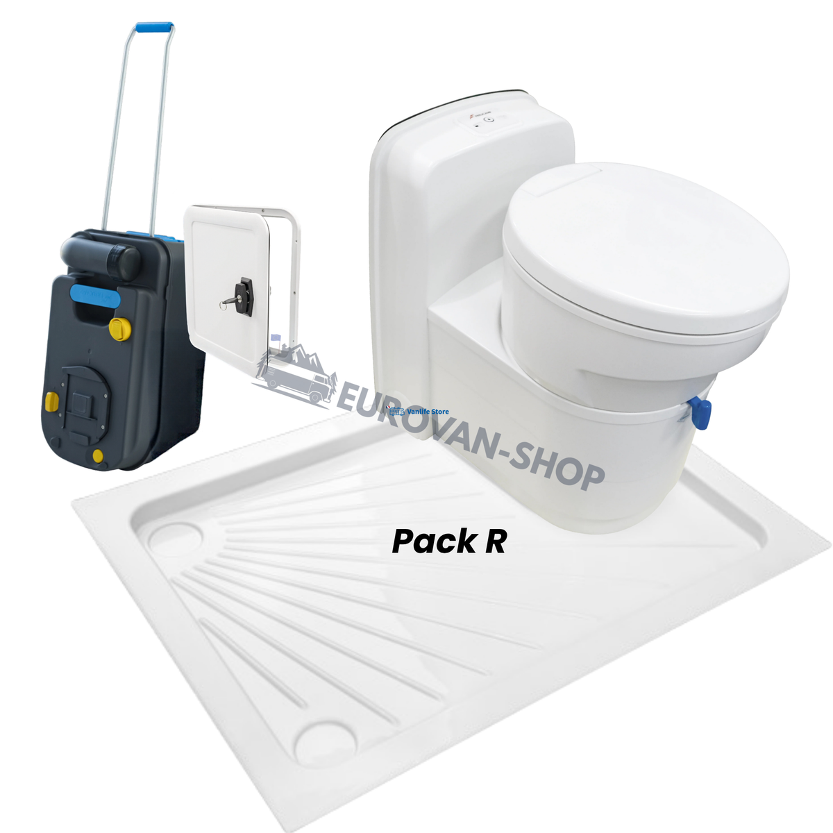 Swivel cassette toilet with 12V flush - for campervans and motorhomes