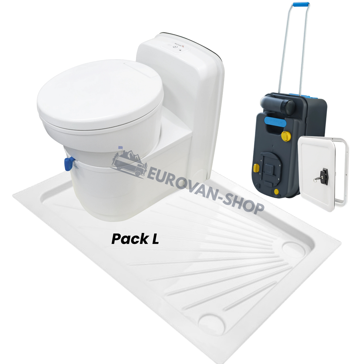 Swivel cassette toilet with 12V flush - for campervans and motorhomes