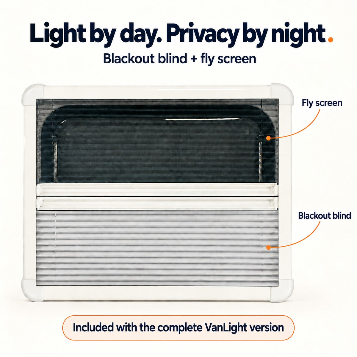 VanLight interior frame with blackout blind and fly screen