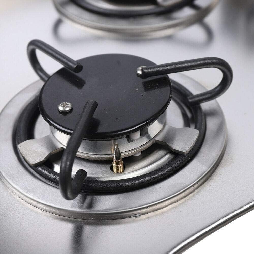 77 × 36 cm stainless steel sink and 2 gas burners unit, gas burner close-up