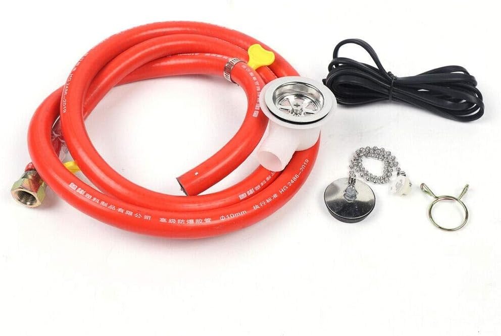 77 × 36 cm stainless steel sink and 2 gas burners unit: gas hose, drain plug and igniter cable