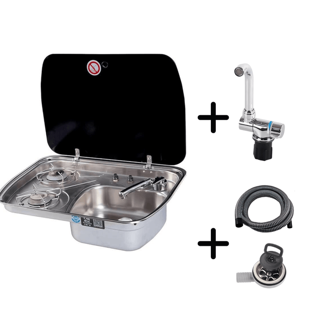Combined Sink & 2 Gas Burners 60x44