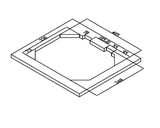 40 × 35 cm stainless steel sink, worktop cut-out drawing
