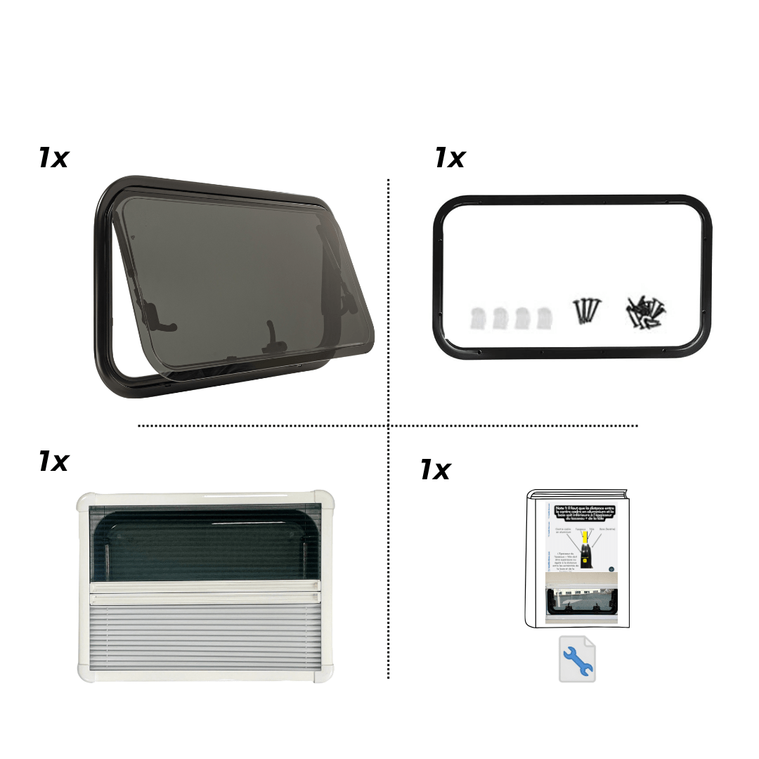 VanShade window for campervans and motorhomes rear door fitment dimensions L2H2 to L4H3