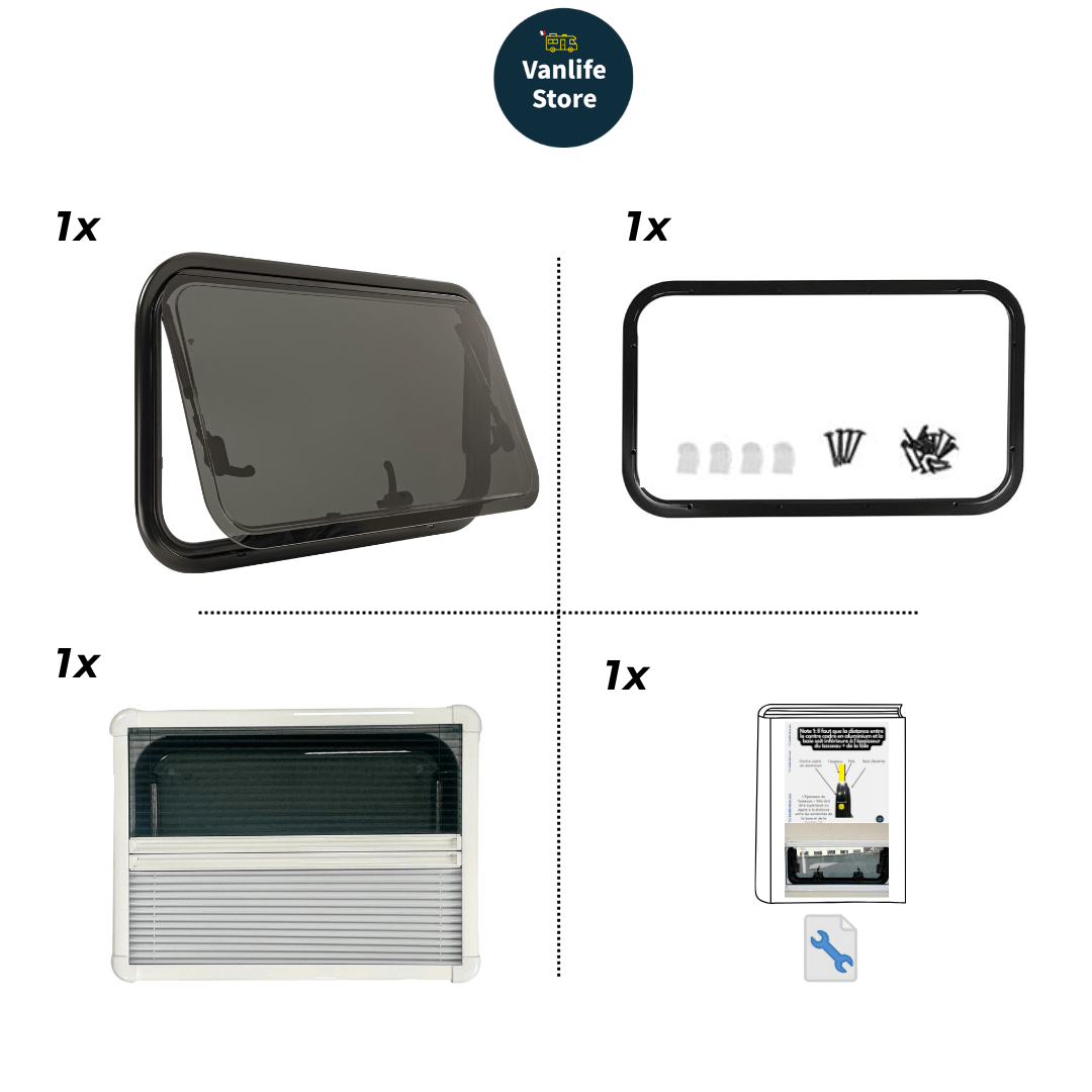 VanShade window for campervans and motorhomes rear door fitment dimensions L2H2 to L4H3