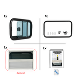 VanSlide+ campervan motorhome double glazed sliding window with blind and mosquito net - view 5