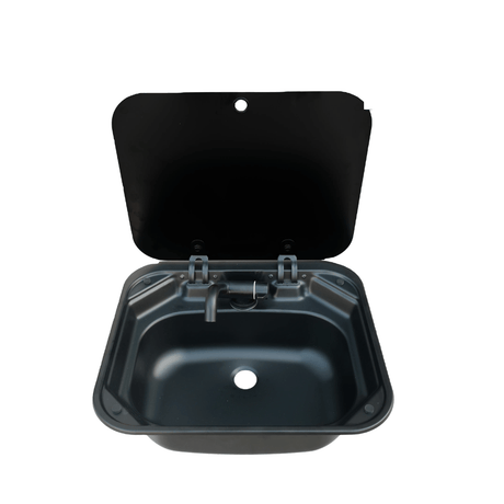 Stainless steel sink with tap black edition 40x35cm for campervan motorhome