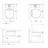 Swivel cassette toilet dimensions drawing - EuroVan-shop